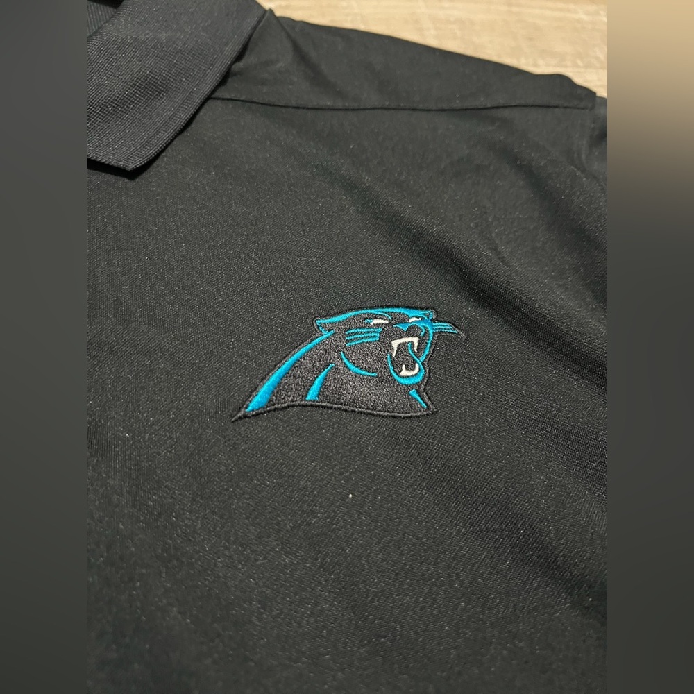 Nike Dri-FIT Carolina Panthers NFL victory Polo shirt black size medium football - Picture 7 of 14